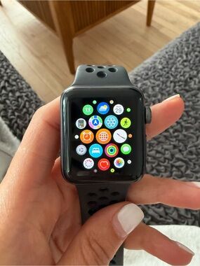 38MM Apple Watch NIKE SERIES 3 with Black Perforated Sport Band